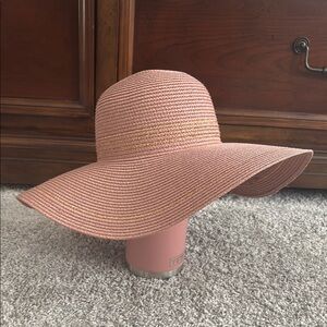 Pink and Gold Wide Brim Sun Hat